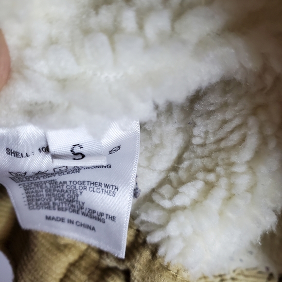 John Galt tan corduroy sherpa lined waist jacket size small - Picture 10 of 10